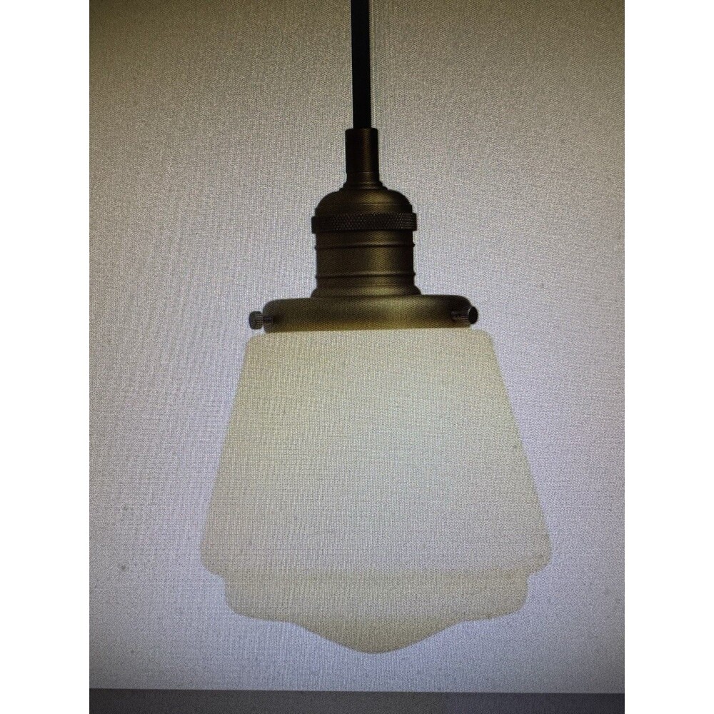 Modern Pendant Light with Milk White Gyro Glass, Vintage Ceiling Pendant L...